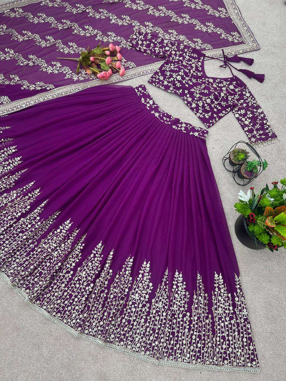 Haldi Outfits  - Faux Georgette Lehenga