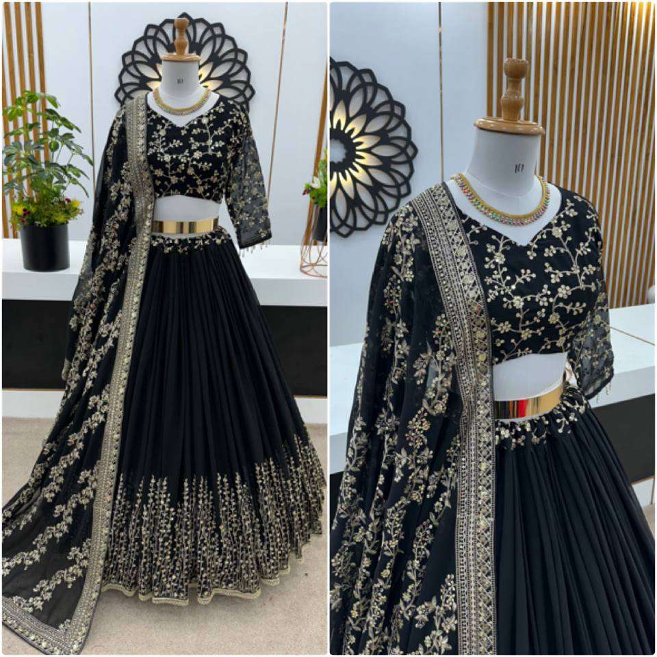 Haldi Outfits  - Faux Georgette Lehenga
