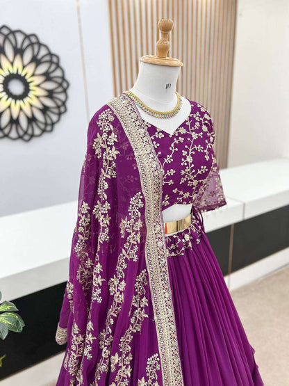 Haldi Outfits  - Faux Georgette Lehenga