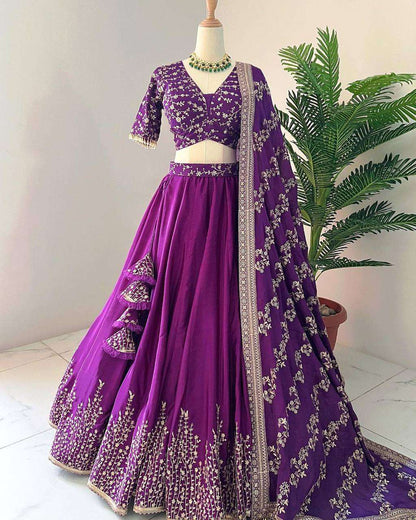 Haldi Outfits  - Faux Georgette Lehenga