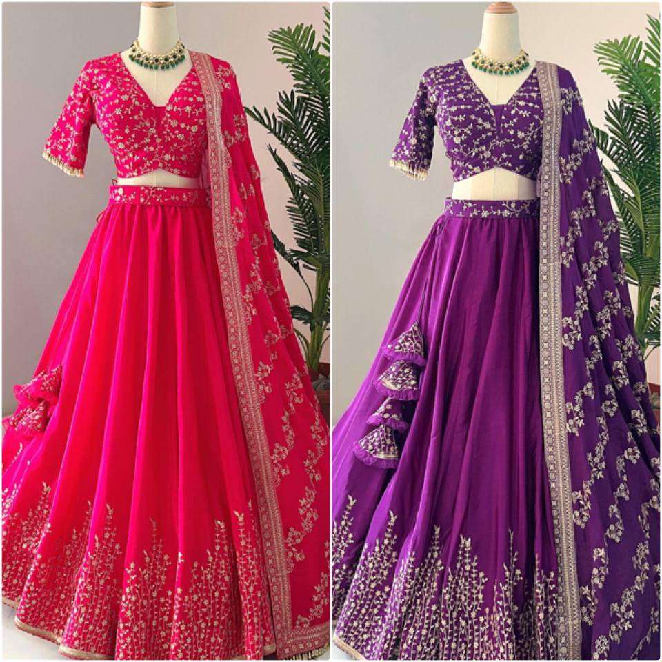 Haldi Outfits  - Faux Georgette Lehenga