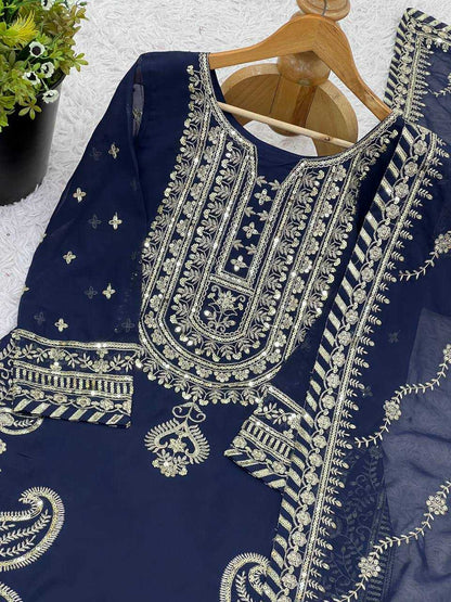 Faux Georgette   Sharara Salwar Suits Designer Collection