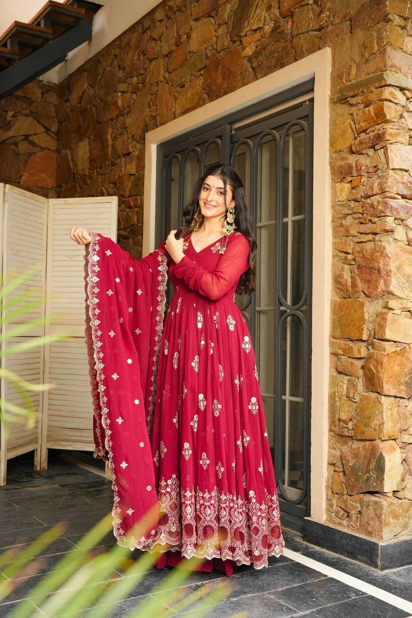 Faux Georgette Gowns