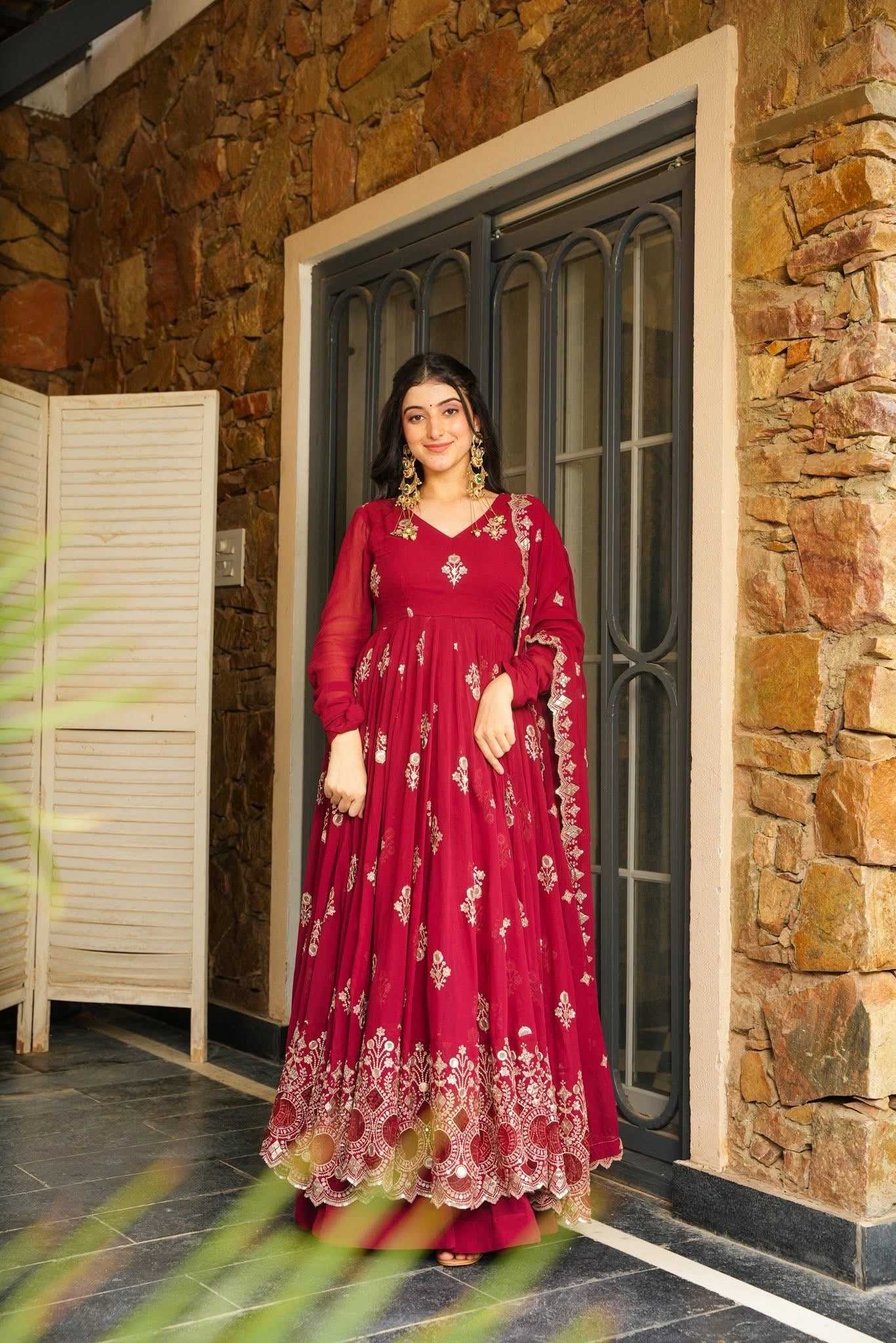Faux Georgette Gowns
