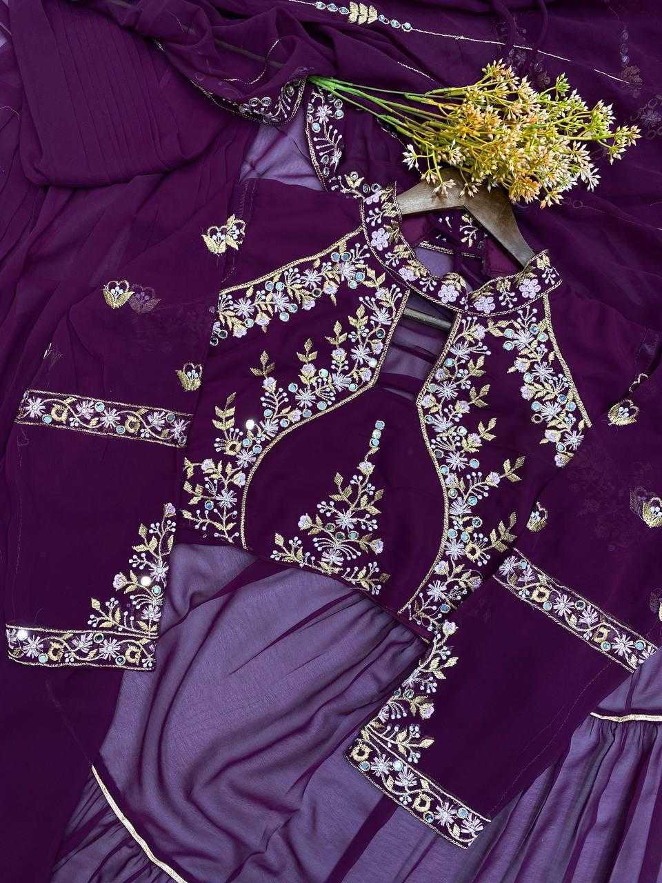 Faux Georgette Ruffle Sarees