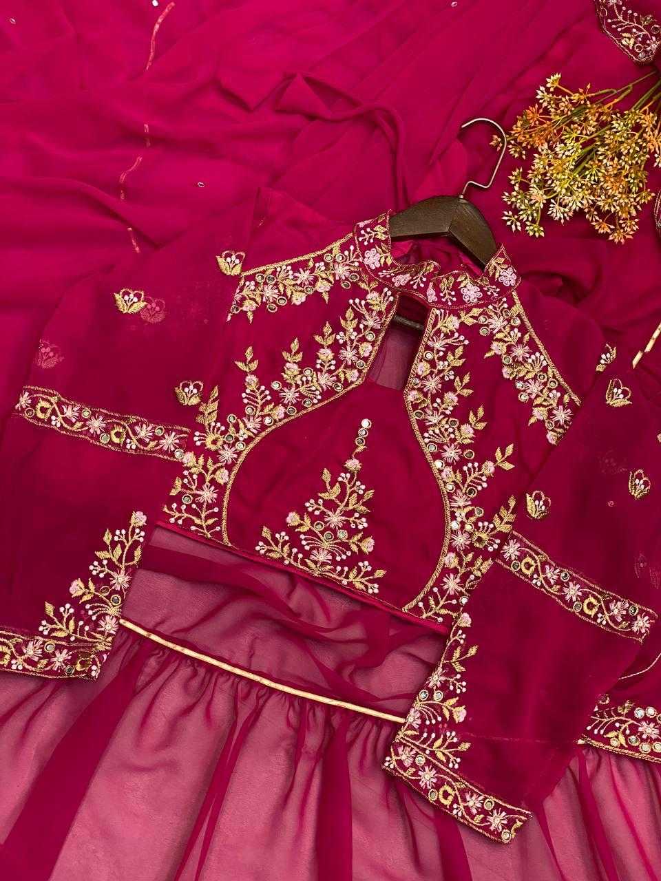 Faux Georgette Ruffle Sarees