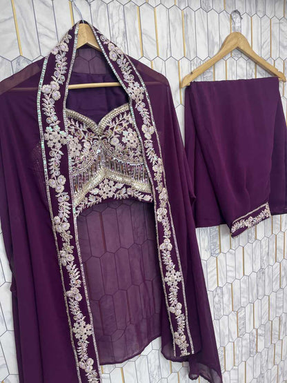 Faux Georgette Indo  Western Wears Festive Collections