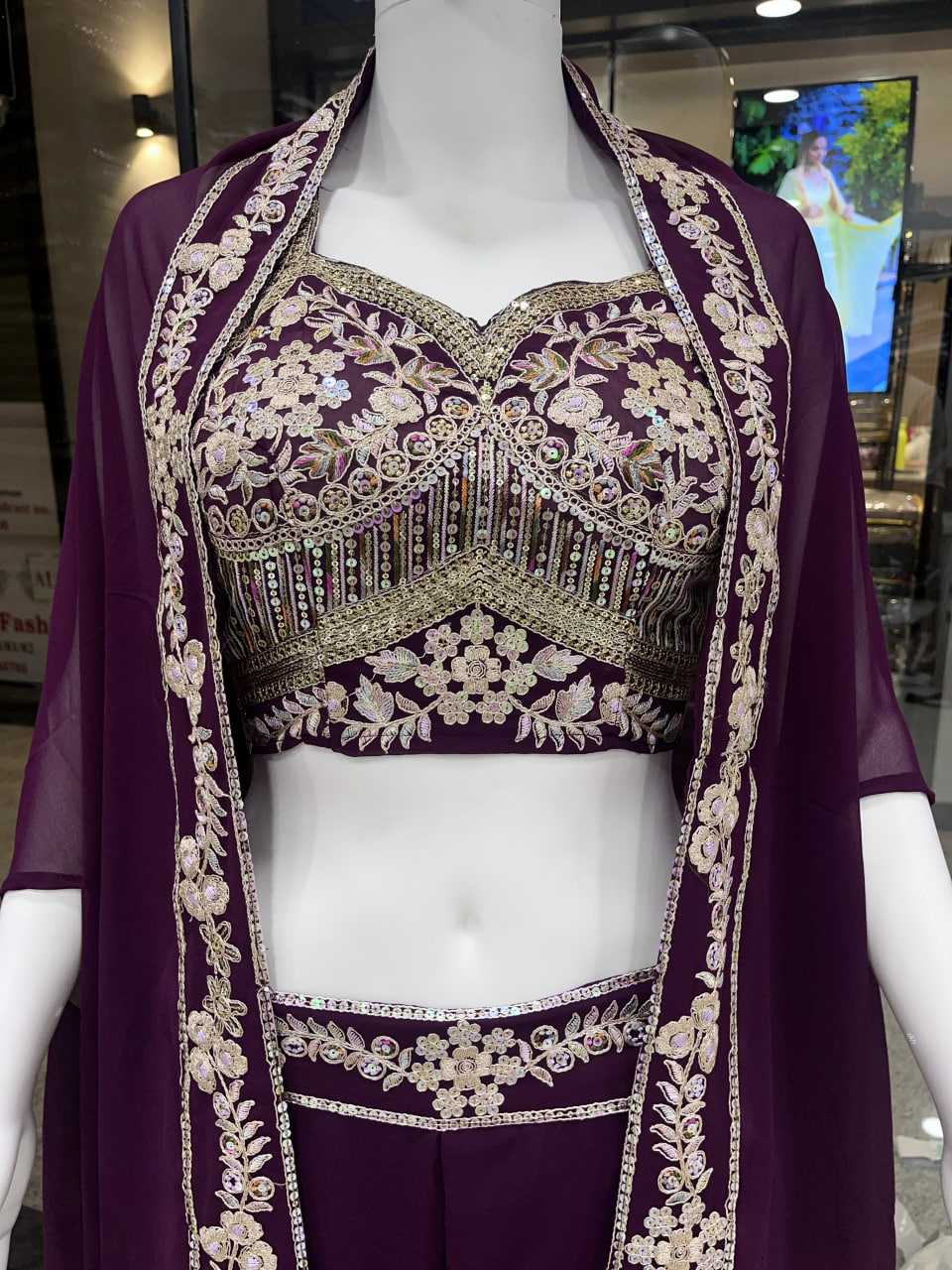 Faux Georgette Indo  Western Wears Festive Collections