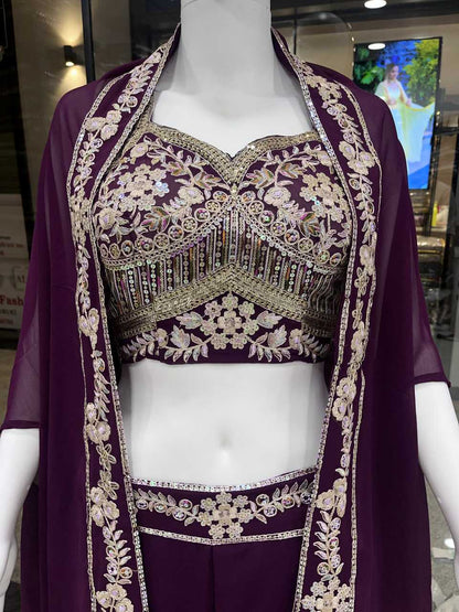 Faux Georgette Indo  Western Wears Festive Collections