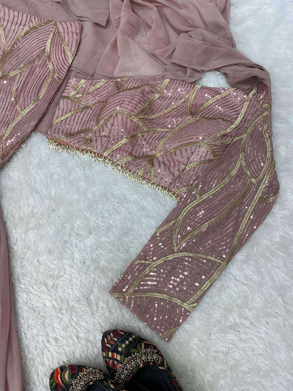 FAUX GEORGETTE  DESIGNER FANCY LEHENGAS