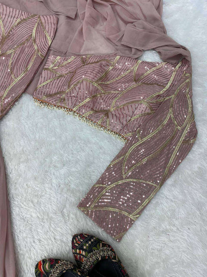FAUX GEORGETTE  DESIGNER FANCY LEHENGAS