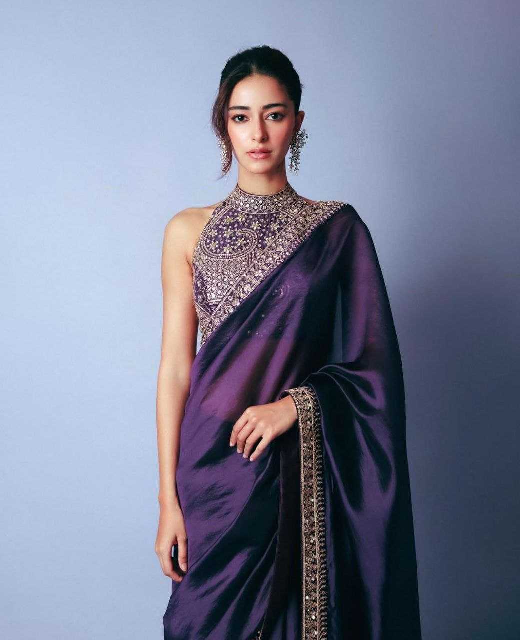 FENDY Lace Border  Ananya Pandey Saree Collection