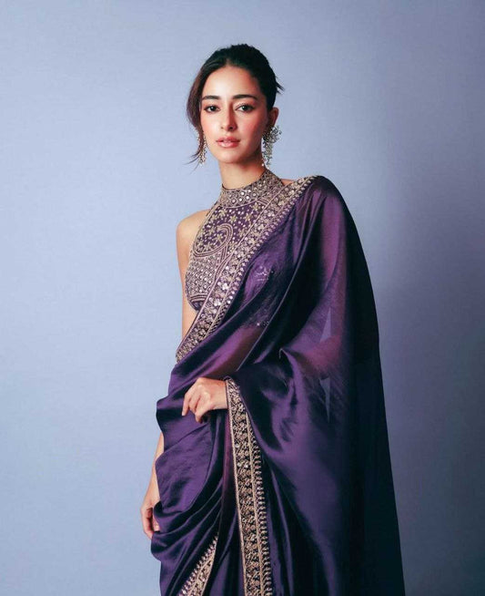 FENDY Lace Border  Ananya Pandey Saree Collection