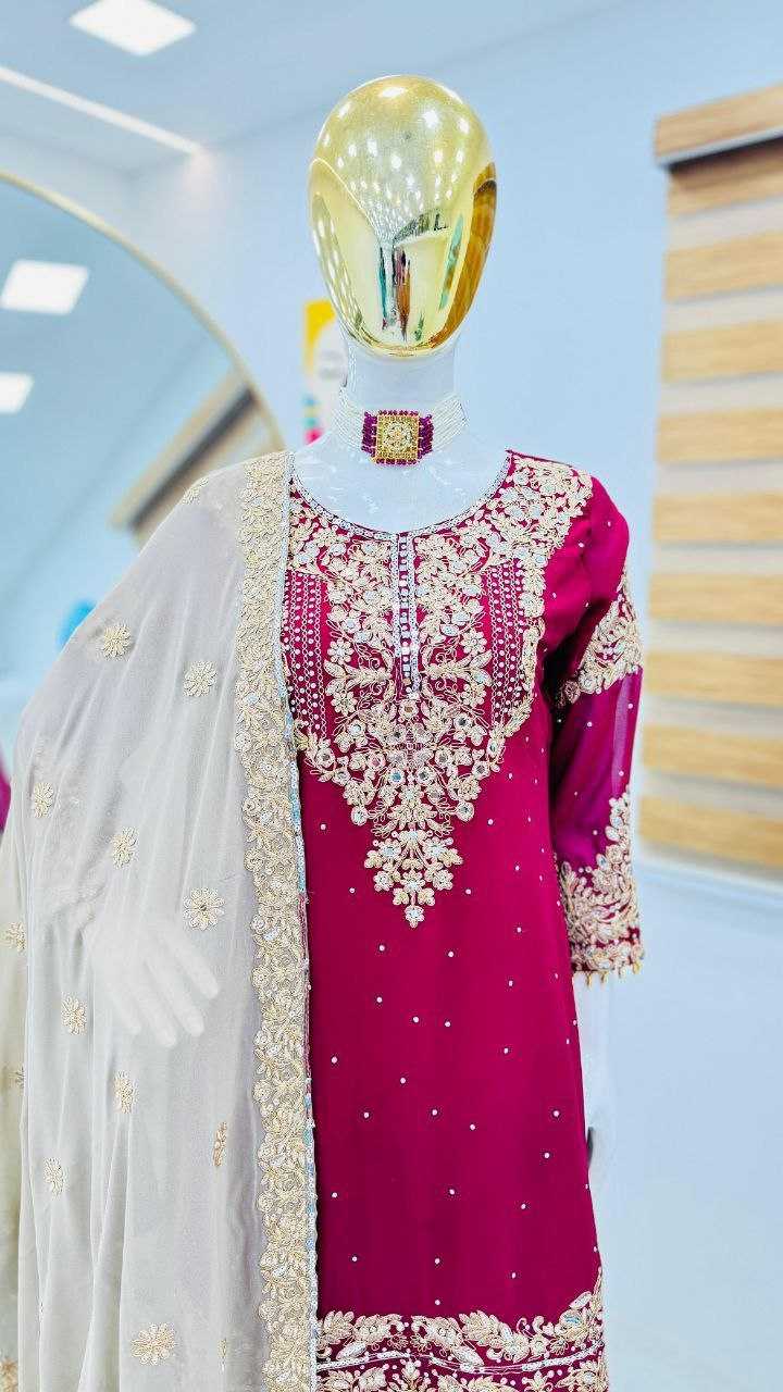 Georgette Embroidery Sharara Salwar Suit