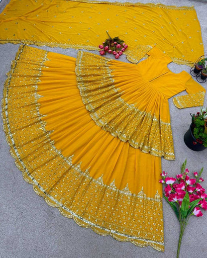 Georgette  Embroidered  Lehengas Wedding Collections
