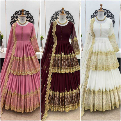 Georgette  Embroidered  Lehengas Wedding Collections