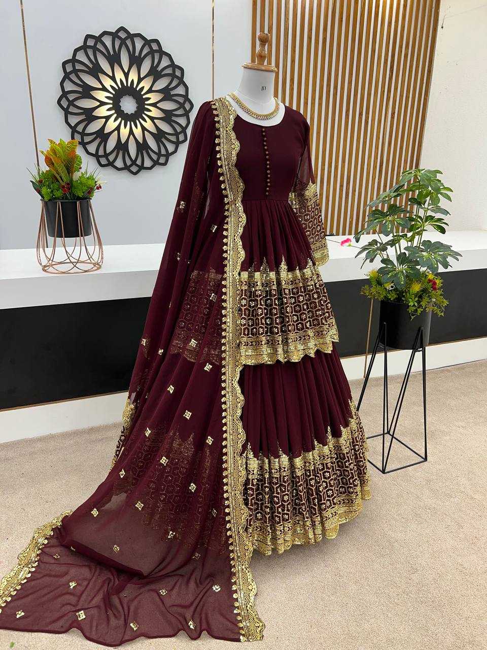 Georgette  Embroidered  Lehengas Wedding Collections