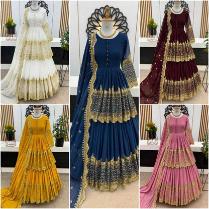 Georgette  Embroidered  Lehengas Wedding Collections