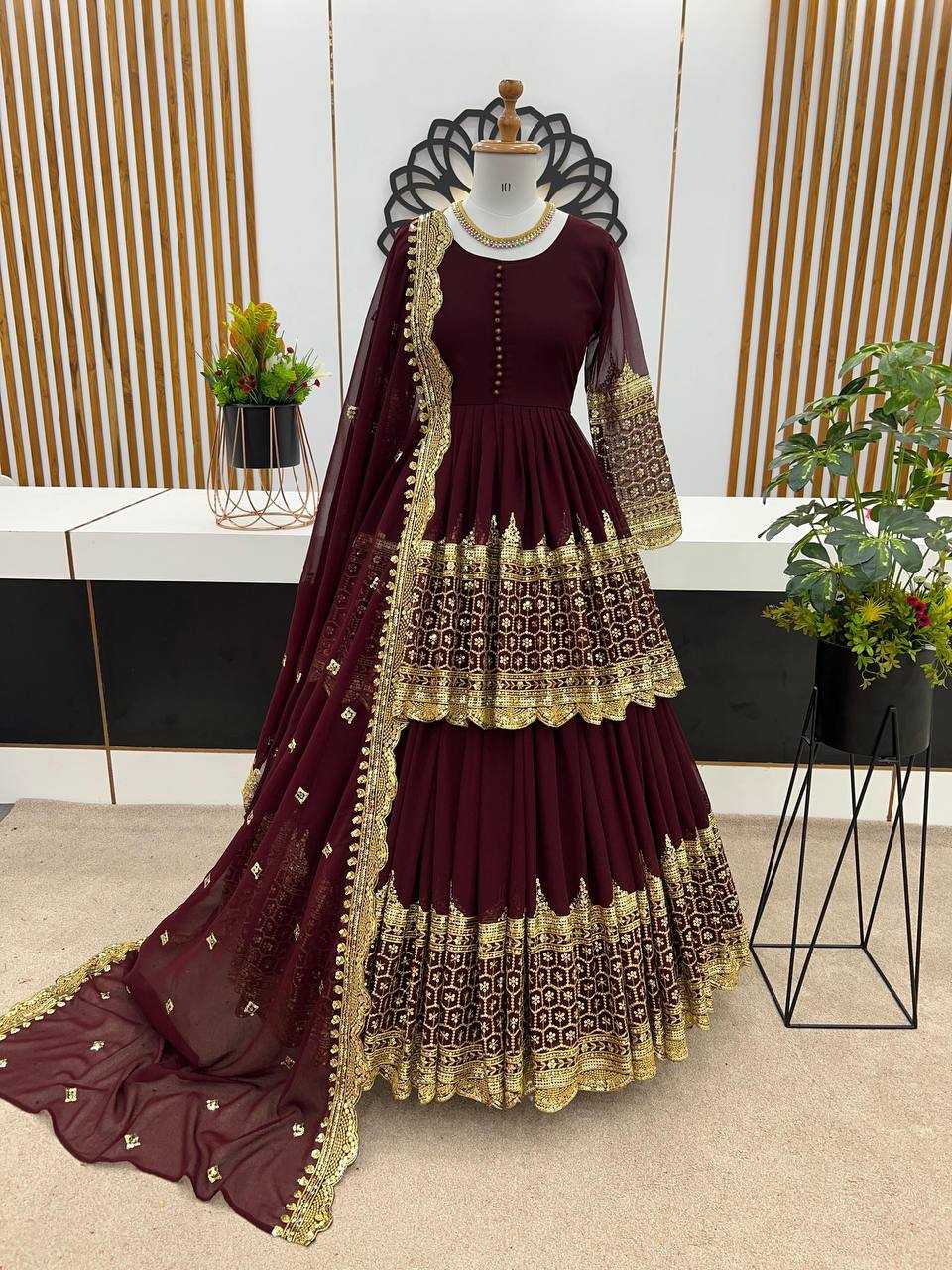 Georgette  Embroidered  Lehengas Wedding Collections