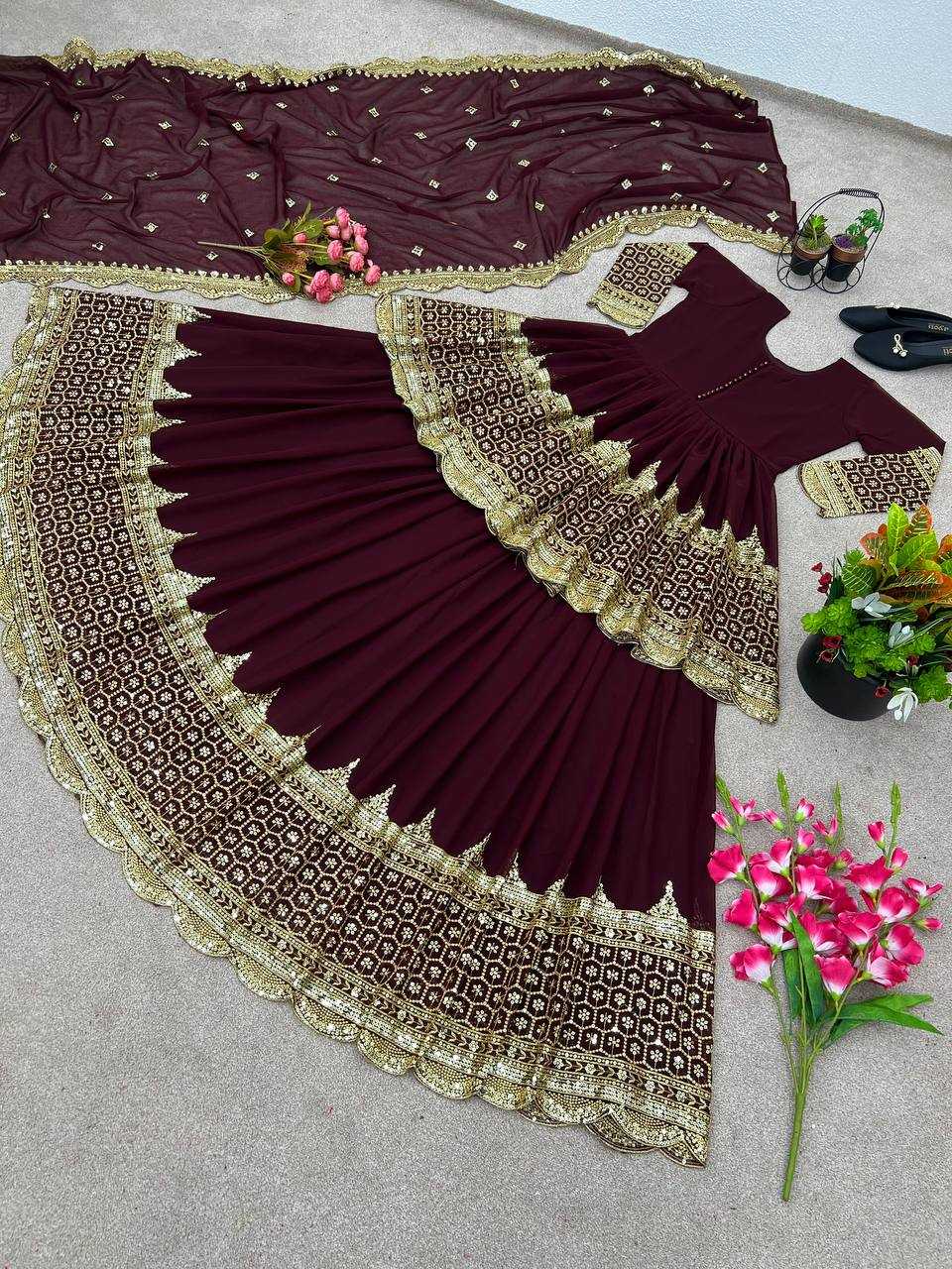 Georgette  Embroidered  Lehengas Wedding Collections