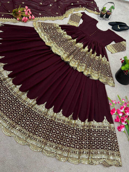 Georgette  Embroidered  Lehengas Wedding Collections