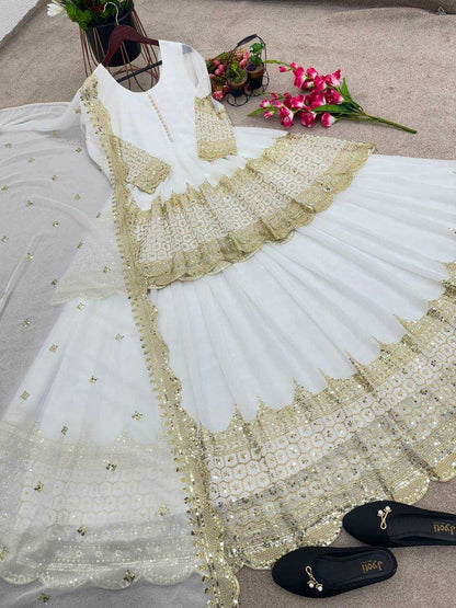 Georgette  Embroidered  Lehengas Wedding Collections