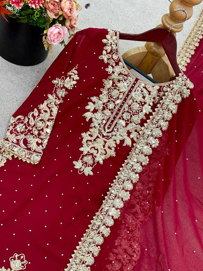Ynf Georgette Suits & Dresses Wholesale Embroidery Suits Ethnic Dresses Manufacturer
