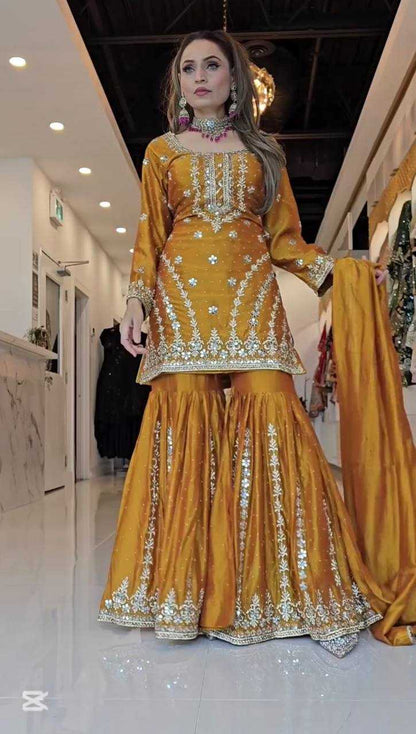 Georgette  Sharara Salwar Suit Wedding Collection
