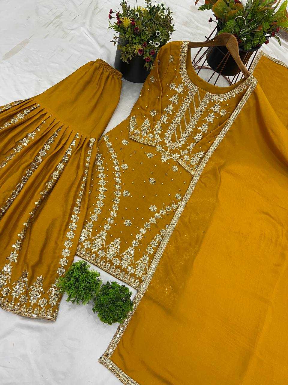 Georgette  Sharara Salwar Suit Wedding Collection
