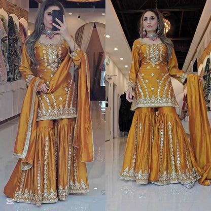 Georgette  Sharara Salwar Suit Wedding Collection