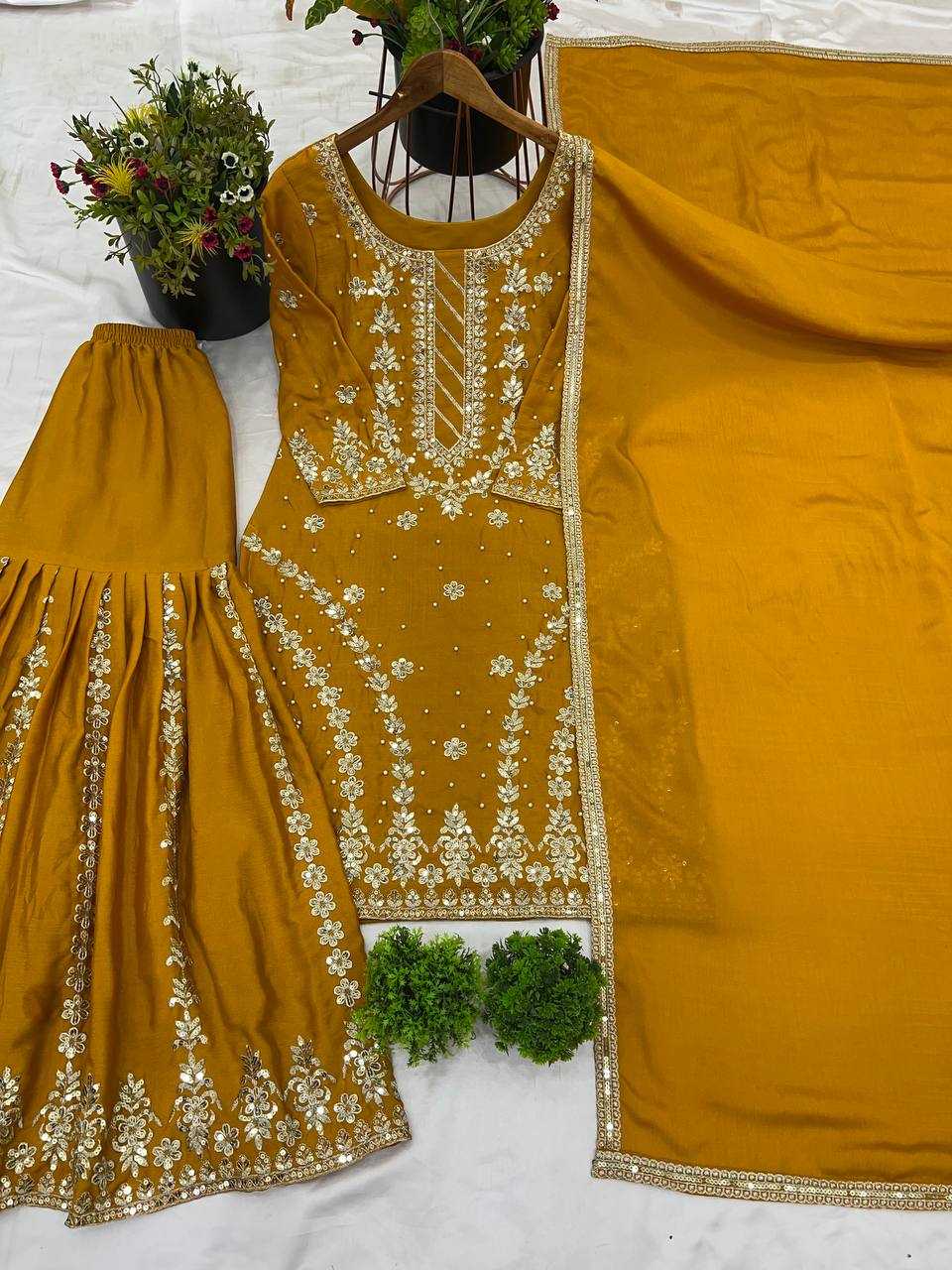 Georgette  Sharara Salwar Suit Wedding Collection