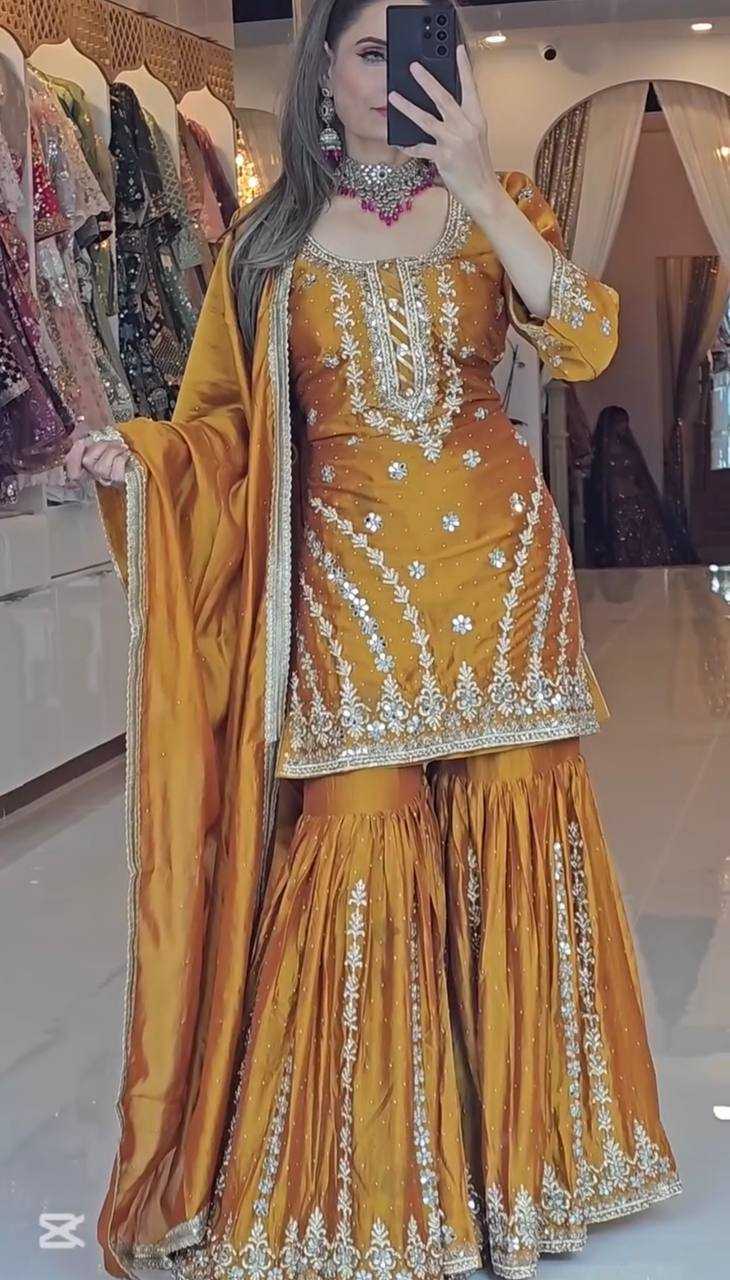 Georgette  Sharara Salwar Suit Wedding Collection