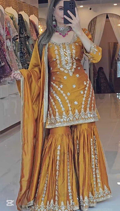 Georgette  Sharara Salwar Suit Wedding Collection