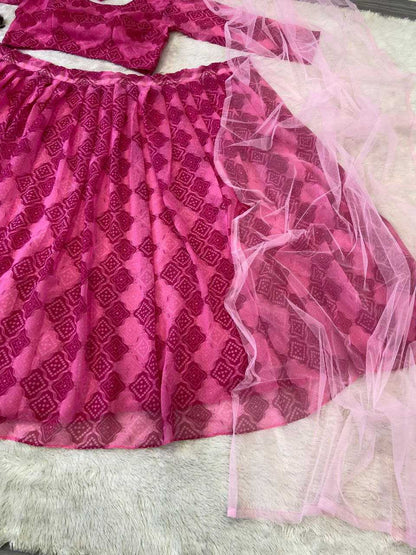 Georgette  Lehengas Wholesale Fancy Lehenga Printed Lehenga Lehenga With Cancan Manufacturer