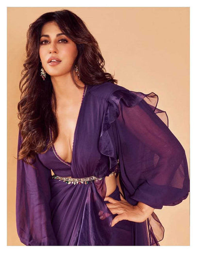 Georgette Ruffle Sarees Bollywood Saree Collections