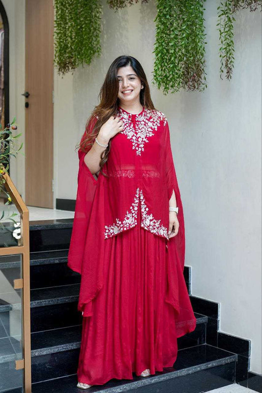 Georgette  Indo-Western Fancy Lehenga