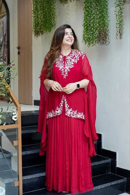 Georgette  Indo-Western Fancy Lehenga