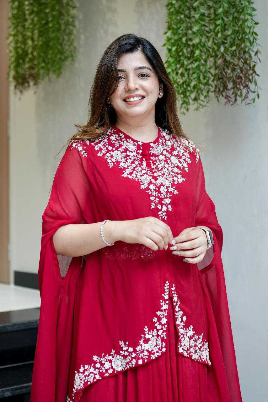 Georgette  Indo-Western Fancy Lehenga