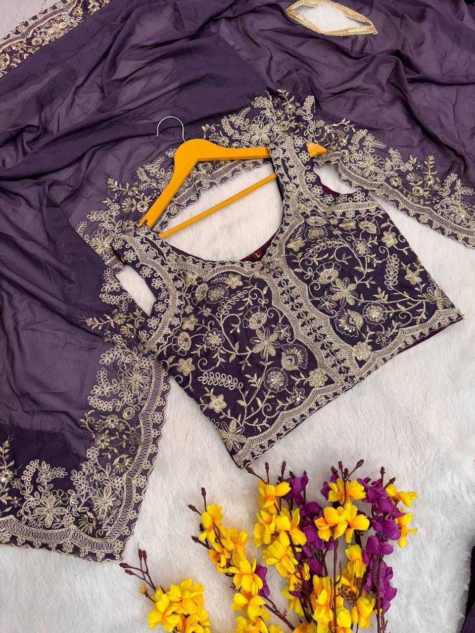 Georgette Embroidery  Sharara Salwar Suit