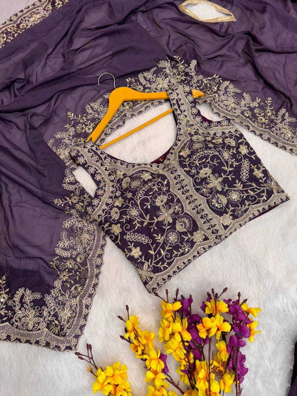 Georgette Embroidery  Sharara Salwar Suit