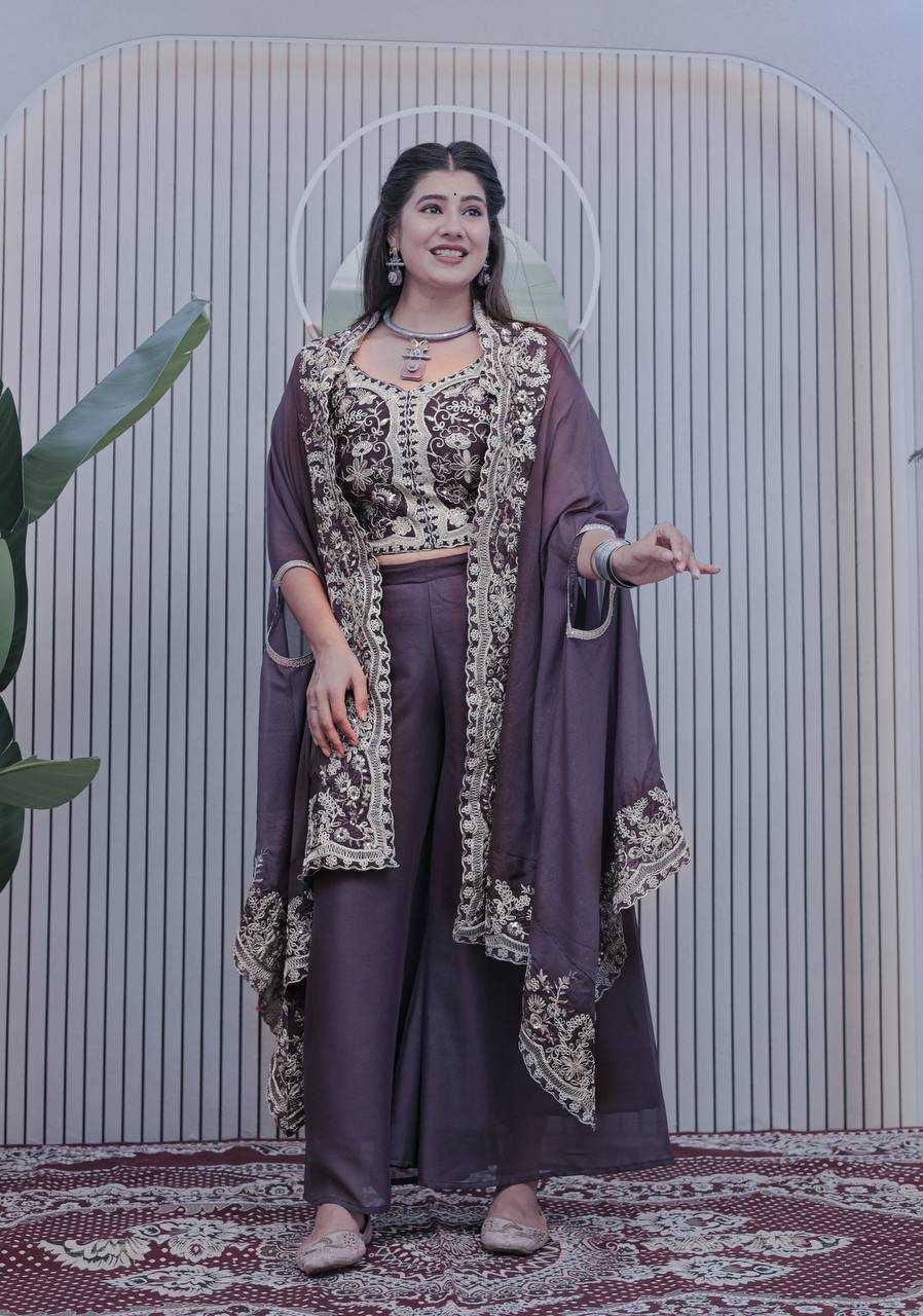 Georgette Embroidery  Sharara Salwar Suit
