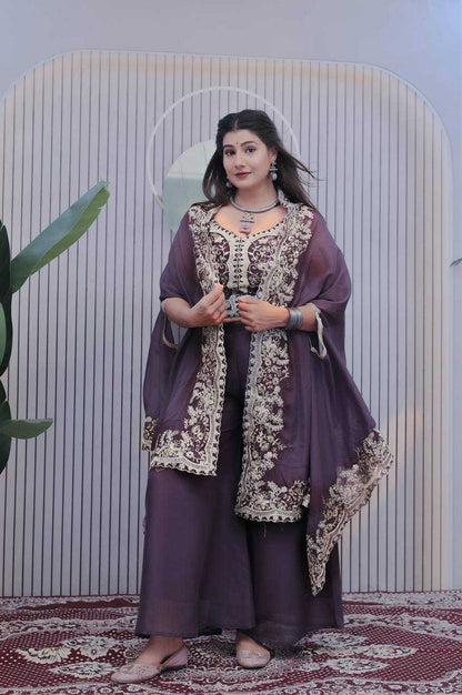 Georgette Embroidery  Sharara Salwar Suit