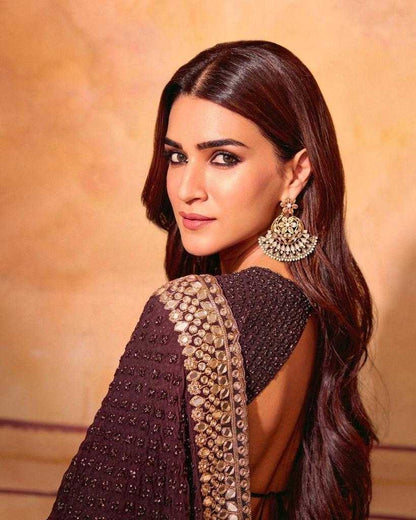 Georgette Embroidered Kriti Sanon Bollywood Saree Collections