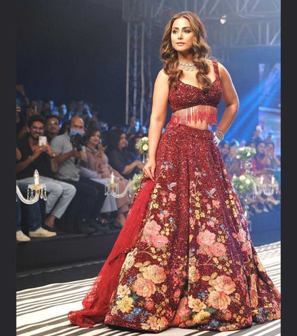 Georgette  Bollywood  Lehenga  HINA KHAN Collection