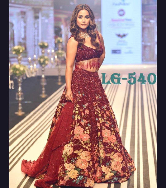 Georgette  Bollywood  Lehenga  HINA KHAN Collection