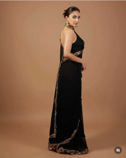 Georgette   Kiara Advani Bollywood  Sarees Collections
