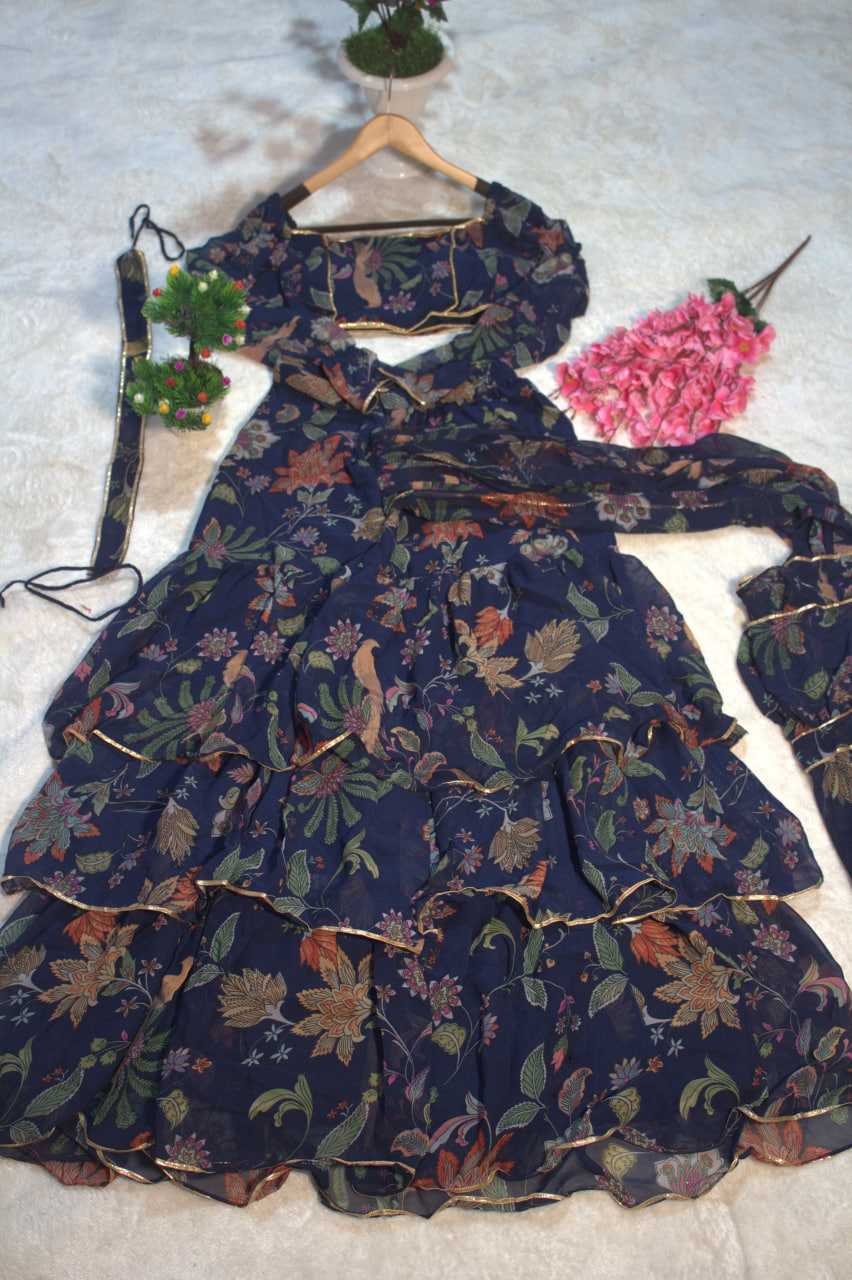 Georgette Ready To Wear  Ruffle Saree