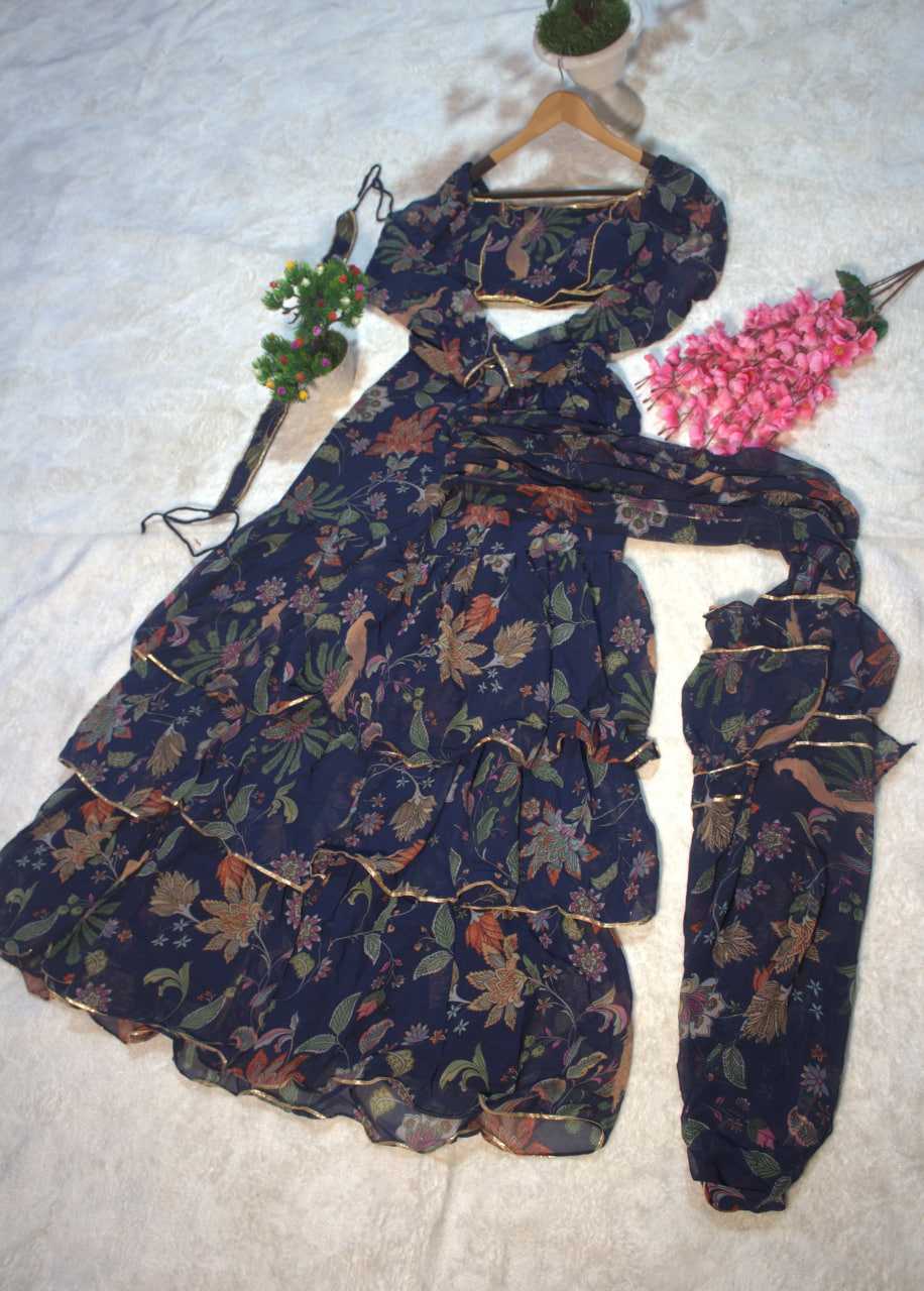 Georgette Ready To Wear  Ruffle Saree