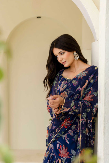 Georgette Ready To Wear  Ruffle Saree