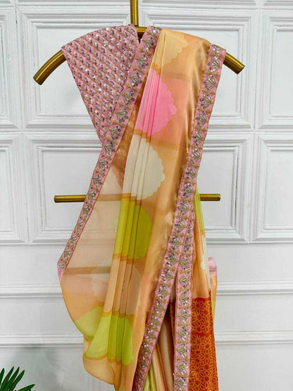 Jimmy Choo Embroidered Lace Border  Kiara Advani  Bollywood  Sarees Collections